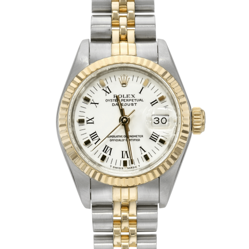 Rolex Datejust 69173 Two Tone White Roman